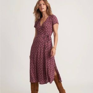 Emlyn Midi Wrap Dress in Fan Block Print